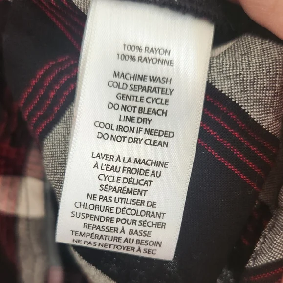 Beachlunchlounge Women's Black Checkered Plaid Button-Down Shirt, Size S‎ - Picture 5 of 5